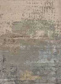 Индийский ковер из шерсти, хлопка и бамбукового шёлка «CHAOS THEORY» LU9034-A.WHITE-S.GRAY 1