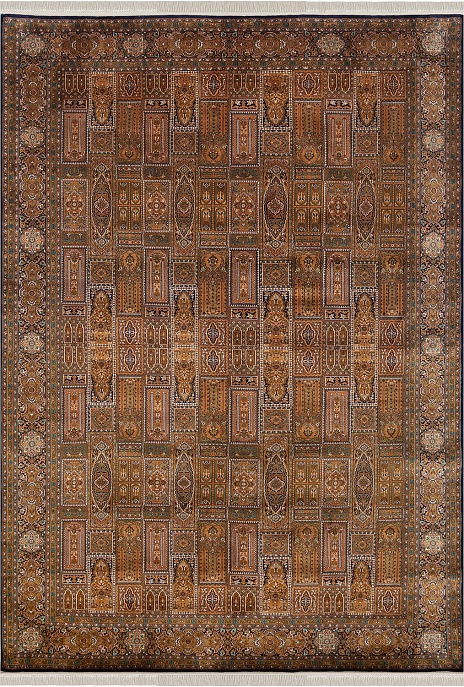 Индийский ковер из шёлка «KASHMIR SILK 24X24M 2.6» UNEVEN TILES