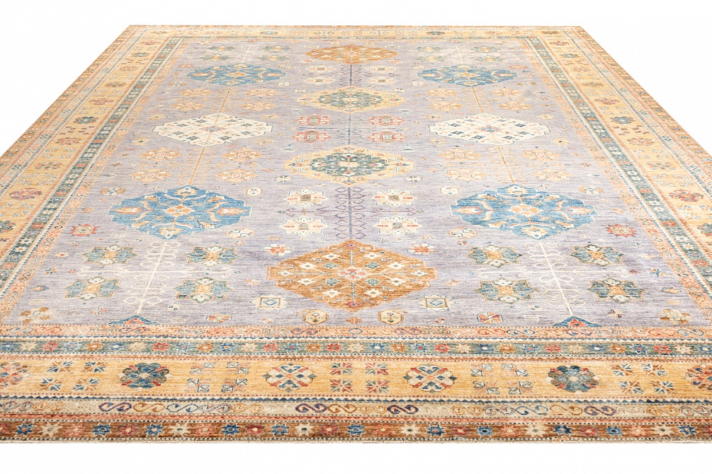 Пакистанский ковер из шерсти «KAZAK ROYAL» 232583-GREY-GLD 2