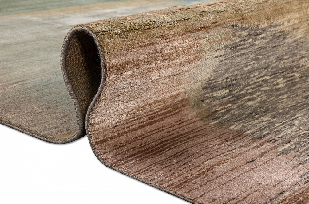 Индийский ковер из бамбукового шёлка, шерсти и хлопка «CHAOS THEORY» ESKM07-NTAUPE-FDENIM 11