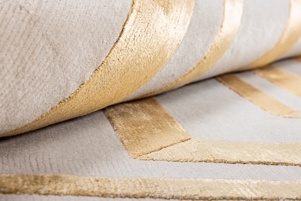 Индийский ковер из шерсти, арт-шёлка и хлопка «RUSSEL SQUARE» BELT-GLD