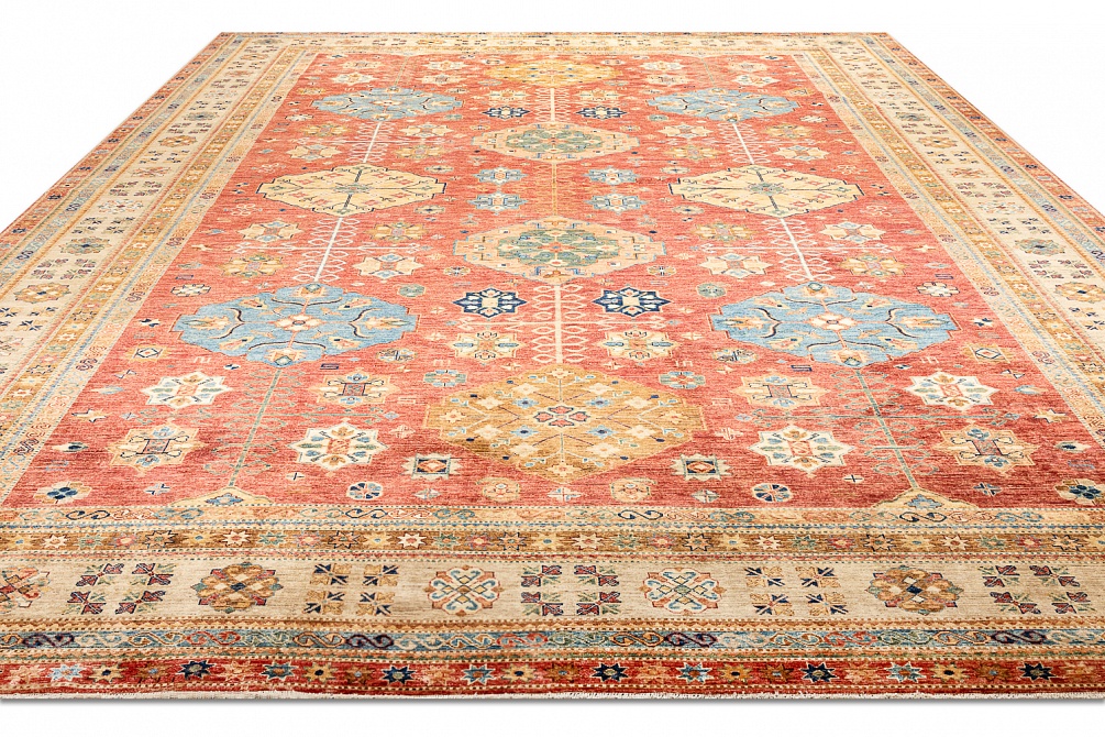 Пакистанский ковер из шерсти «KAZAK ROYAL» 227574-RED-BGE 2