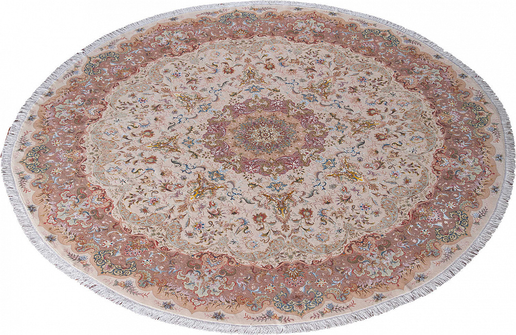 Иранский ковёр из шерсти и шёлка «TABRIZ SHIRFAR» 13-14-IR(Round)