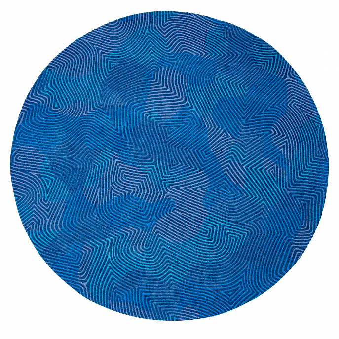 Бельгийский ковер из полиэфирного шёлка «MEDITATION» 9225-BLUE LAGOON(Round)