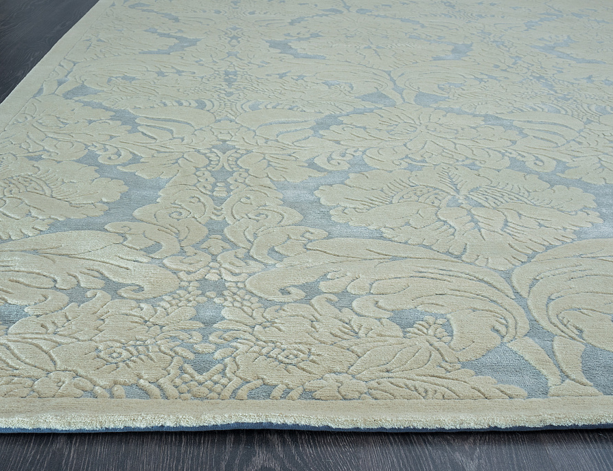 Непальский ковёр из шерсти и шёлка «ART COLLECTION» DAMASK-LBLU(90377)