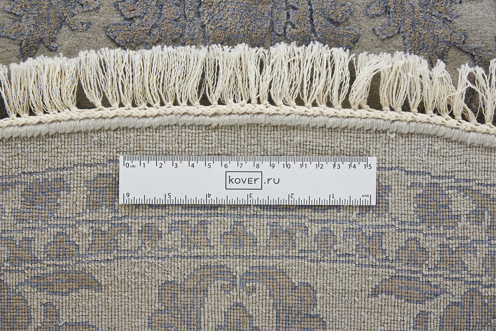 Индийский ковёр из шерсти и арт-шёлка «AGRA R» RO154-LBLU-LBLU(Round)