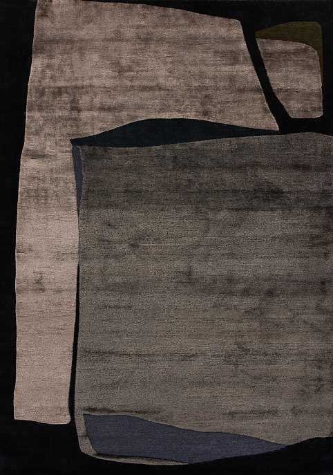 Индийский ковер из шерсти, шёлка и эвкалиптового шёлка «TECTONIC» D3-C4