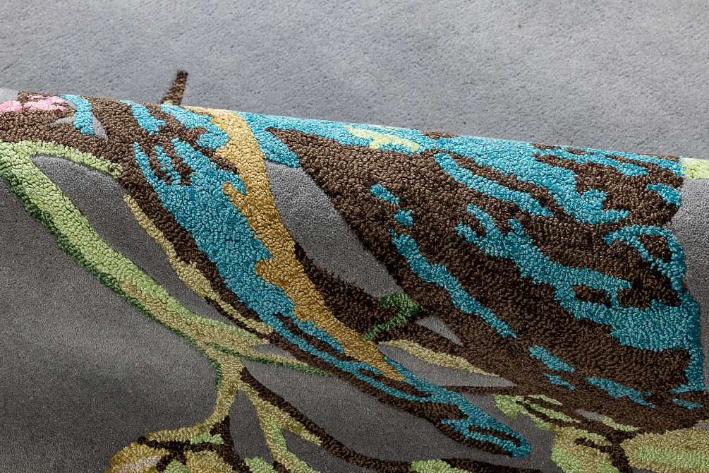 Индийский ковер из шерсти и арт-шёлка «WEDGWOOD» Hummingbird Grey 37804