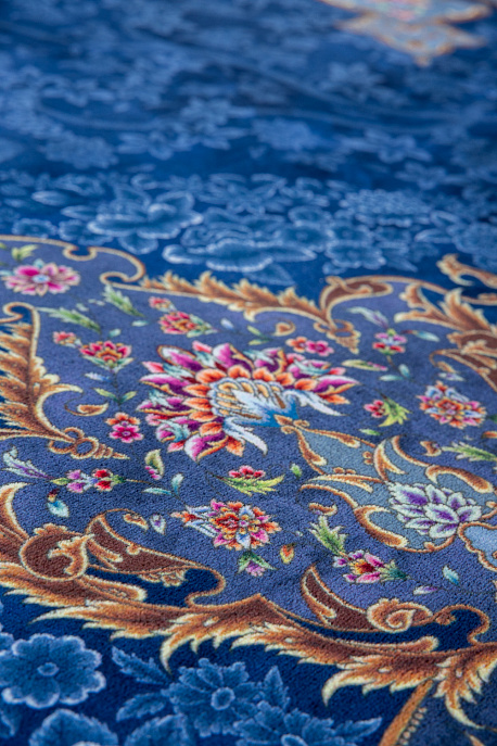 Иранский ковёр из полиэфирного шёлка «NOBLE» 100-934-DBLU