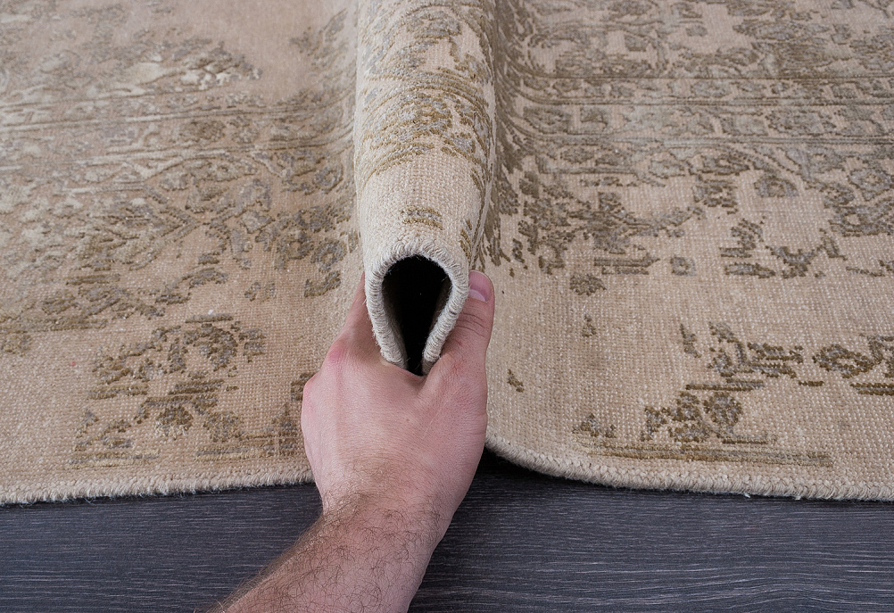 Индийский ковёр из шерсти и шёлка «BURANO» WS2-BGE-GRY
