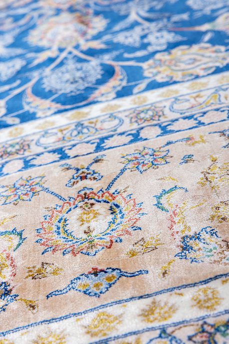 Иранский ковер из шёлка, модала и акрила «MASTERPIECE QUM» 054-22-Katrin-1540-BLUE