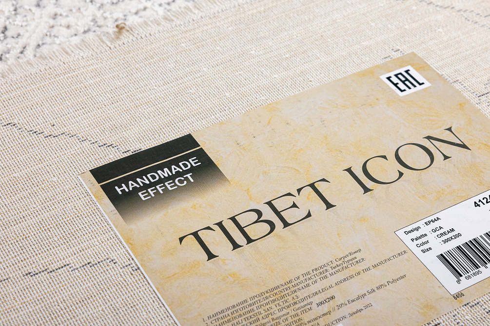 Турецкий ковёр из эвкалиптового шёлка и полиэстера «TIBET ICON» EP64A-CRE