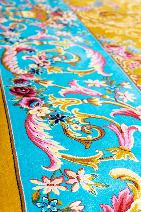Иранский ковёр из шёлка и модала «MASTERPIECE QUM» 052-21-PROVENCE-BLUE-GOLD