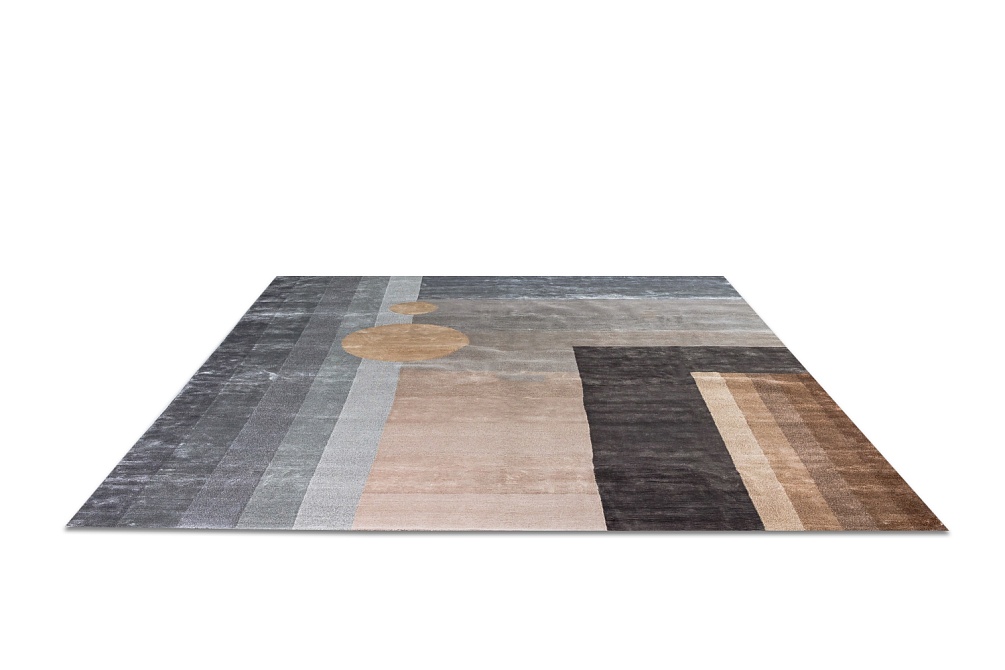 Индийский ковер из арт-шёлка «BAUHAUS» DESIGN №01-1-GREY-BEIGE 2