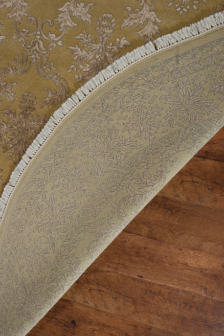 Индийский ковёр из шерсти и арт-шёлка «AGRA R» NO29-GLD-GLD(Oval)