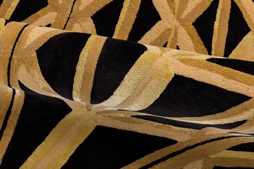 Индийский ковер из шерсти, арт-шёлка и хлопка «Art de Vivre by DETALI» design Victoria Mikhno «INTRICATE BLACK»