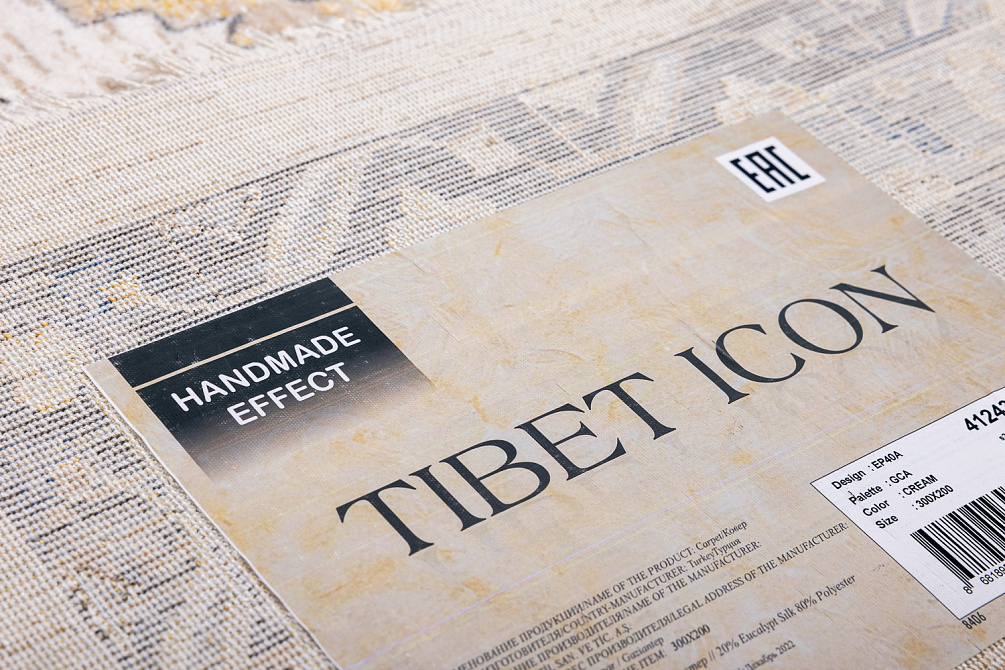 Турецкий ковёр из эвкалиптового шёлка и полиэстера «TIBET ICON» EP40A-CRE