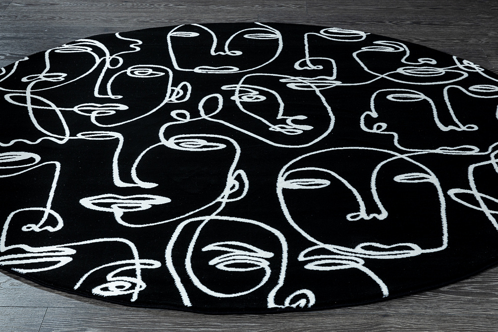 Бельгийский ковёр из синтетики «INK» 463016-AF900(Round)