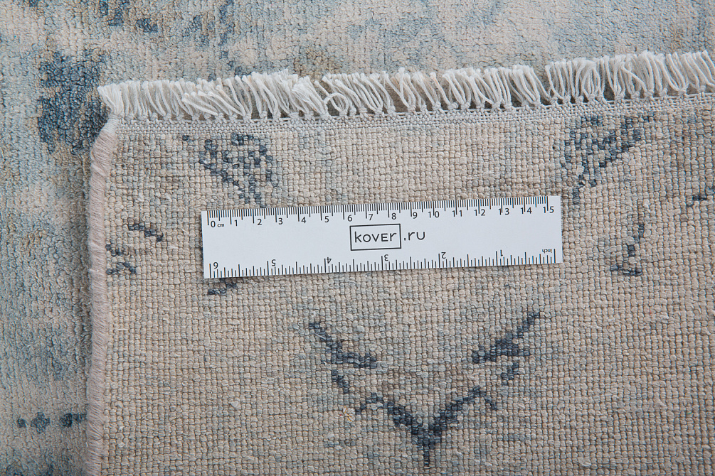 Индийский ковёр из шёлка, шерсти и хлопка «SHIBORI» KANO-ORI-5-IVR-GRN 