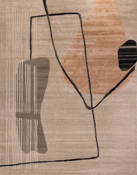 Индийский ковер из шерсти, арт-шёлка и хлопка «ARTWALK» TRA1829-PEACH-PEACH