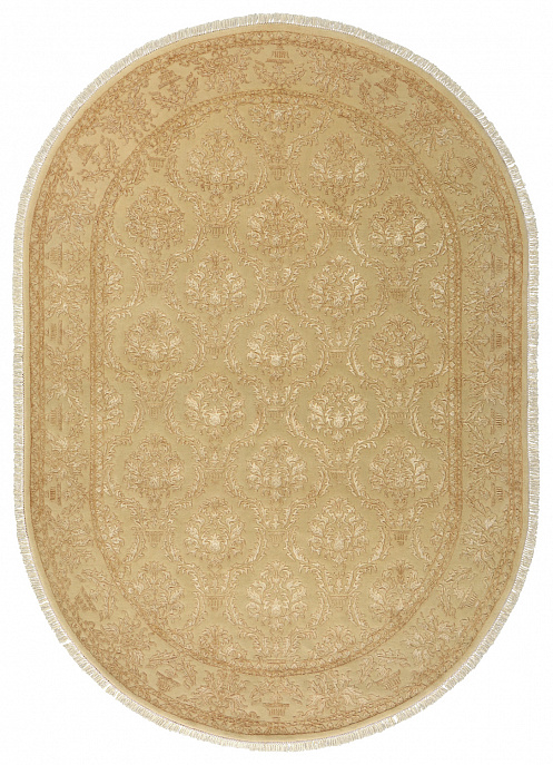 Индийский ковер из шерсти и арт-шёлка «KING OF AGRA» NO67-CRE-CRE14854(Oval)