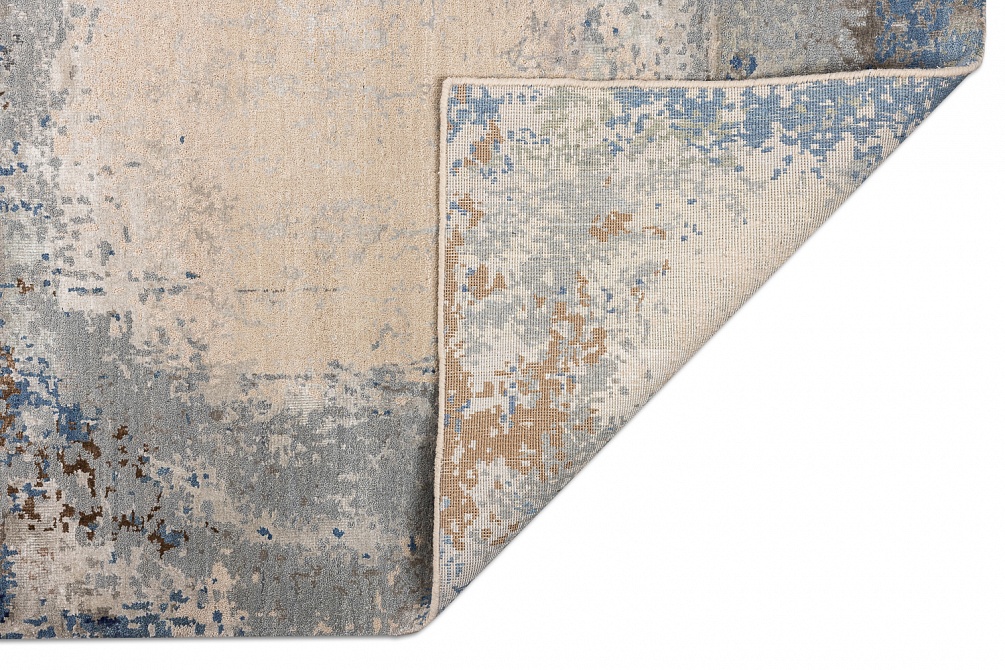 Индийский ковер из бамбукового шёлка, шерсти и хлопка «CHAOS THEORY» ESK351-AWHITE-FDENIM 6