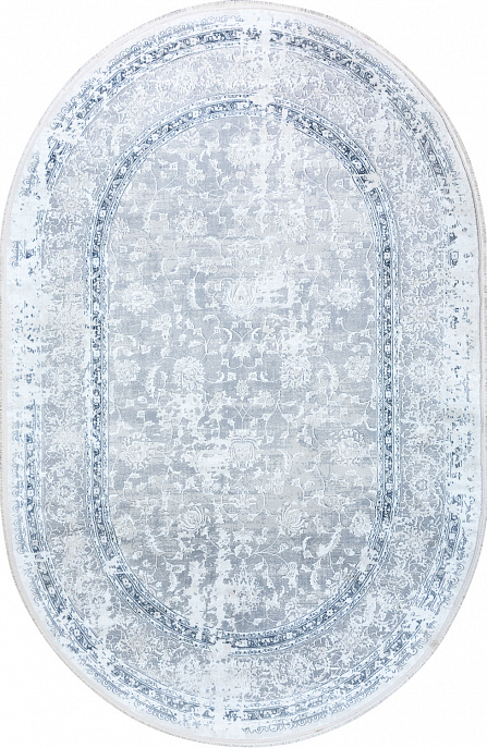 Турецкий ковер из полипропилена «FLORA LUX» 5530C-LBLUE-BEIGE(Oval)