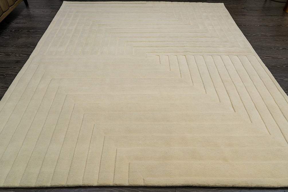 Индийский ковер из шерсти «FORM» PURE WHITE