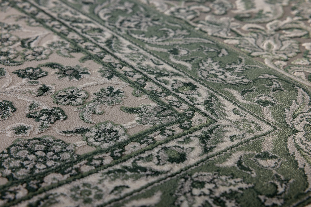 Турецкий ковер из эвкалиптового шёлка и акрила «VERSAİLLES PALACE» 6895B-CRE-GRN 6