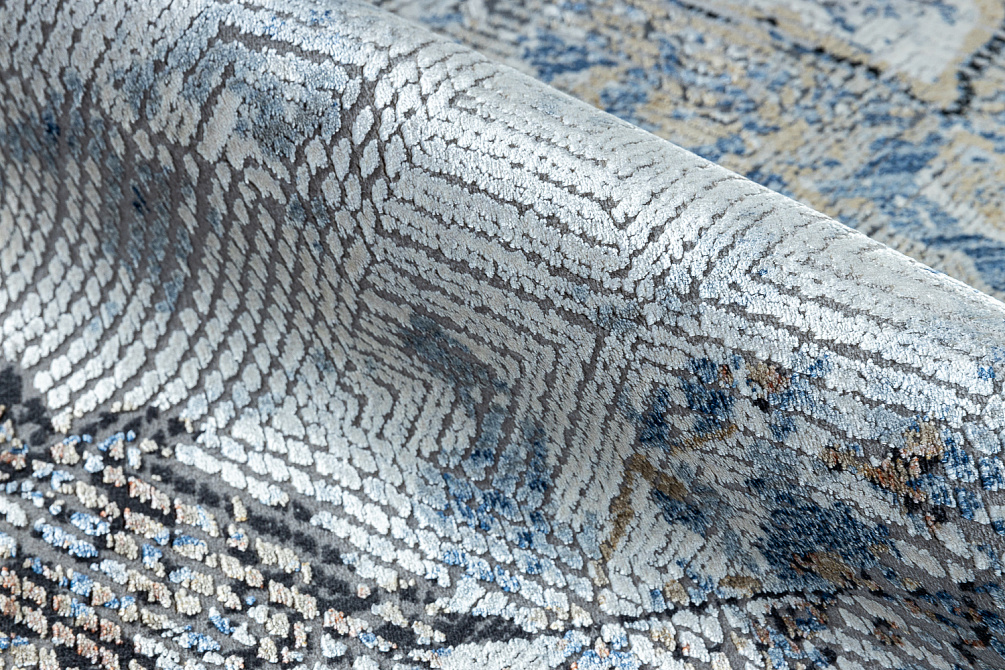 Турецкий ковер из шёлка и эвкалиптового шёлка «SALVATORE APARTMENT» DJ14A-BLUN-GRE