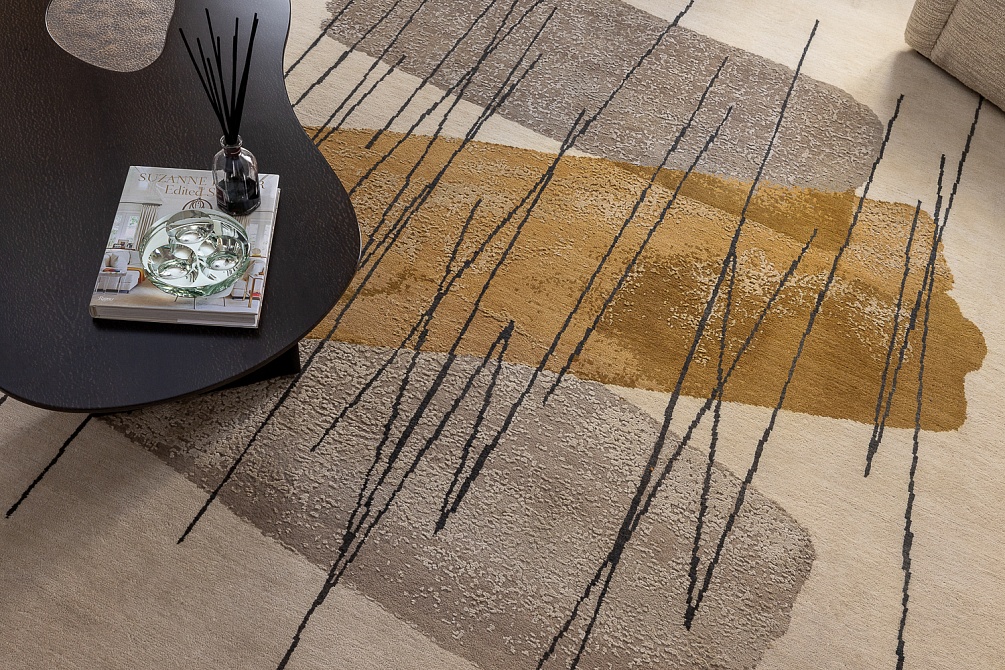 Индийский ковер из шерсти и шёлка «HOLLYWOOD ART» CE6626-IVORY