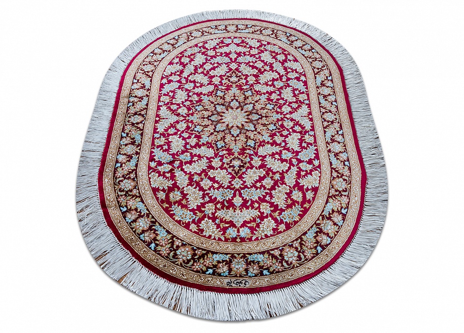 Иранский ковер из шёлка «QUM MM IR» 13-19-IR RAZAVI(Oval) 2