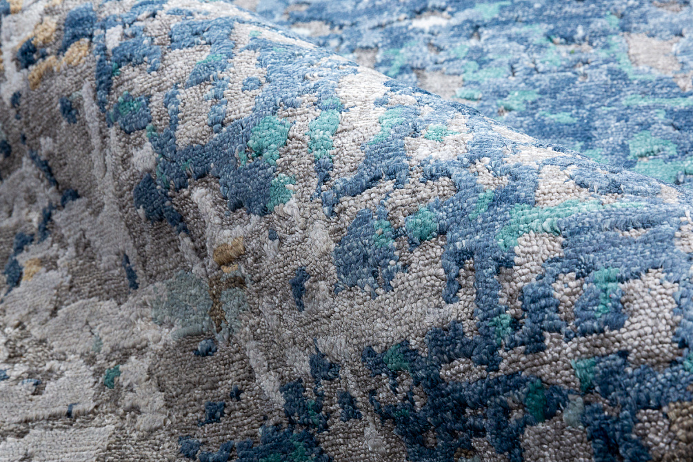 Индийский ковёр из бамбукового шёлка «STORM V» RN103-SILVER-BLUE