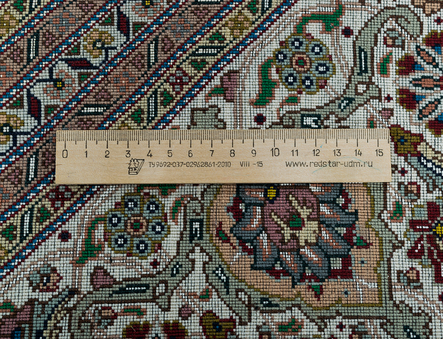 Иранский ковер из шерсти и шёлка «TABRIZ MAHI» 12-415-IR(8-гранник)