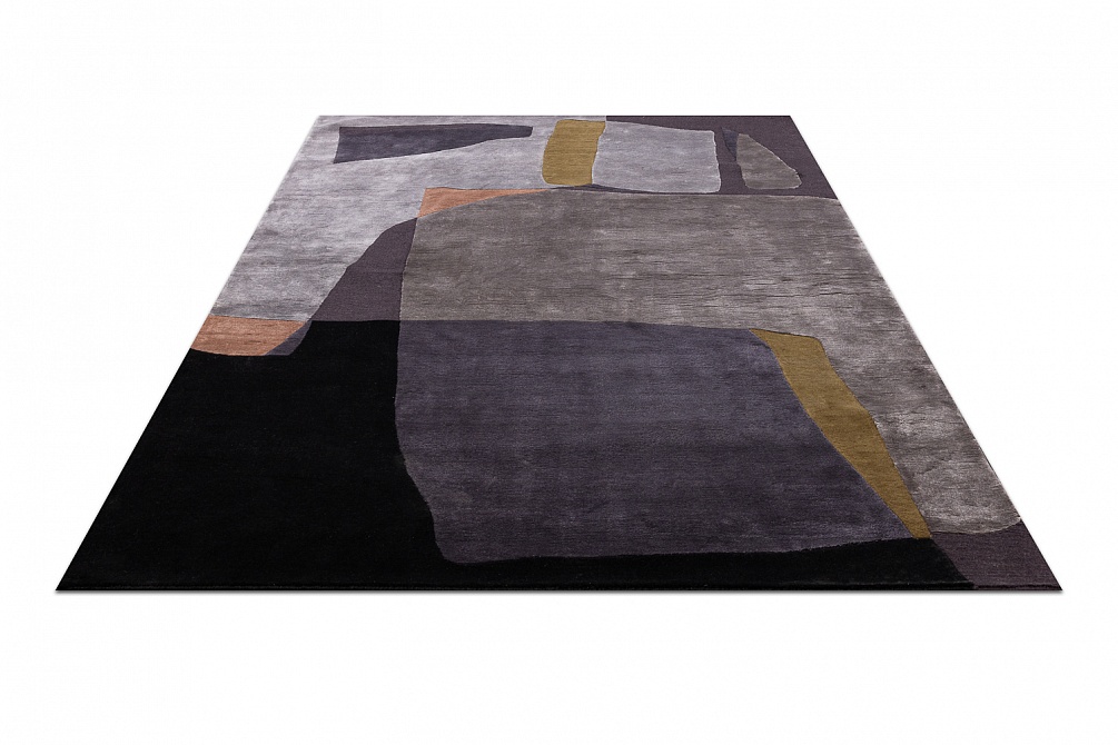 Индийский ковер из шерсти, шёлка и эвкалиптового шёлка «TECTONIC» D2-C5