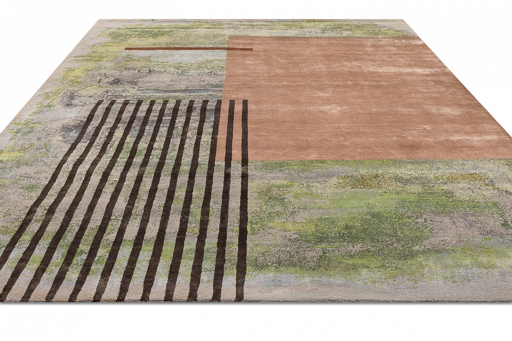 Индийский ковер из бамбукового шёлка, шерсти и хлопка «CHAOS THEORY» ESK369-CGREY-LTWIST 3