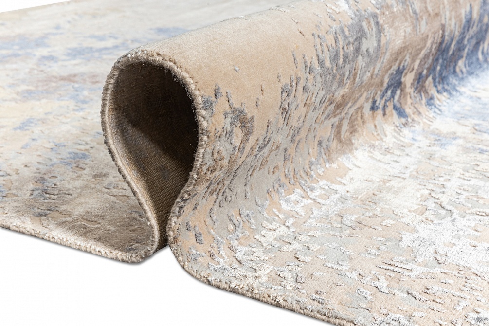 Индийский ковер из арт-шёлка, шерсти и хлопка «CHROME GOLD» PAINT-ABSTRACT-COLOR-2