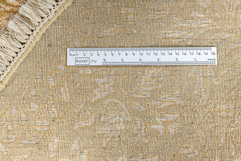 Индийский ковёр из шерсти и арт-шёлка «AGRA R» NO28-GLD-GLD14983(Oval)