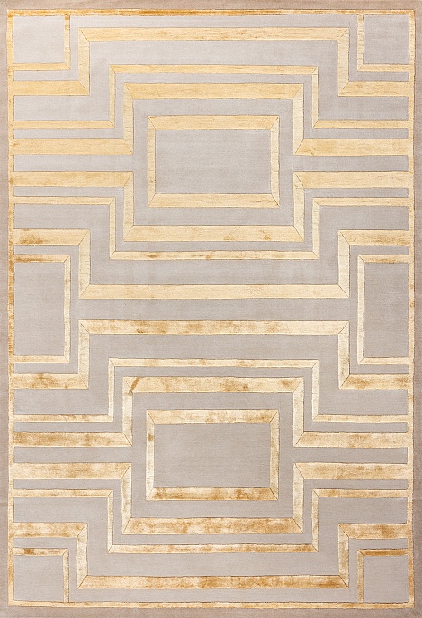 Индийский ковер из шерсти, арт-шёлка и хлопка «RUSSEL SQUARE» BELT-GLD