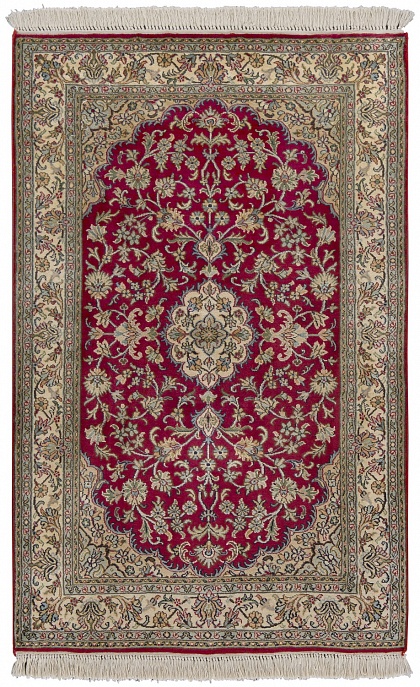 Индийский ковер из шёлка «KASHMIR SILK 24Х24» WC 1084 RED