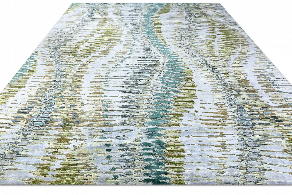 Индийский ковер из шёлка и шерсти «HOLLYWOOD ART» M218-GREEN