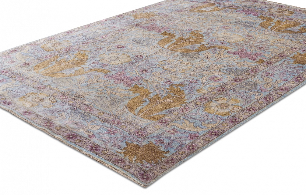 Индийский ковер из шёлка «ZIEGLER SILK» AJ101-LBLU-LBLU