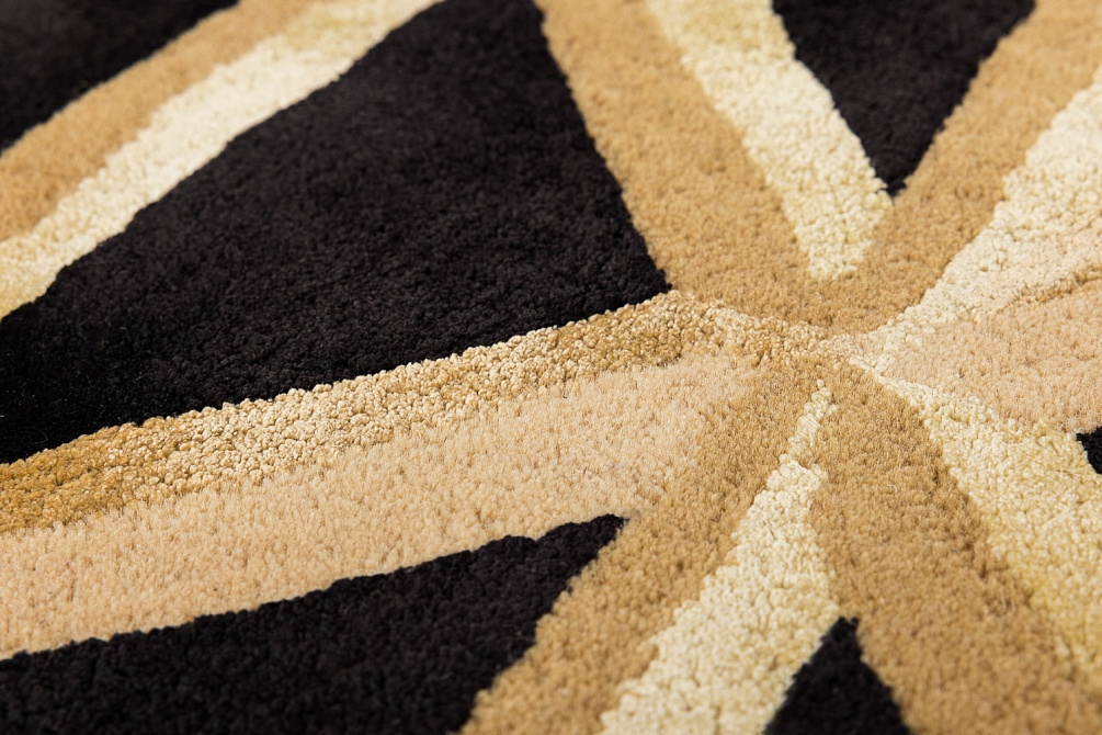 Индийский ковер из шерсти, арт-шёлка и хлопка «Art de Vivre by DETALI» design Victoria Mikhno «INTRICATE BLACK»