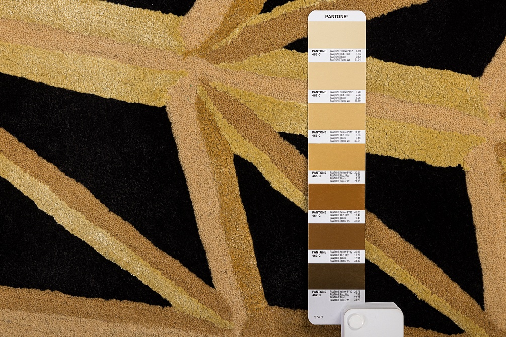 Индийский ковер из шерсти, арт-шёлка и хлопка «Art de Vivre by DETALI» design Victoria Mikhno «INTRICATE BLACK»