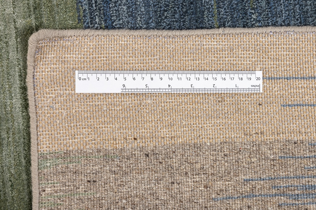 Индийский ковер из бамбукового шёлка, шерсти и хлопка «CHAOS THEORY» ESKM07-NTAUPE-FDENIM 9