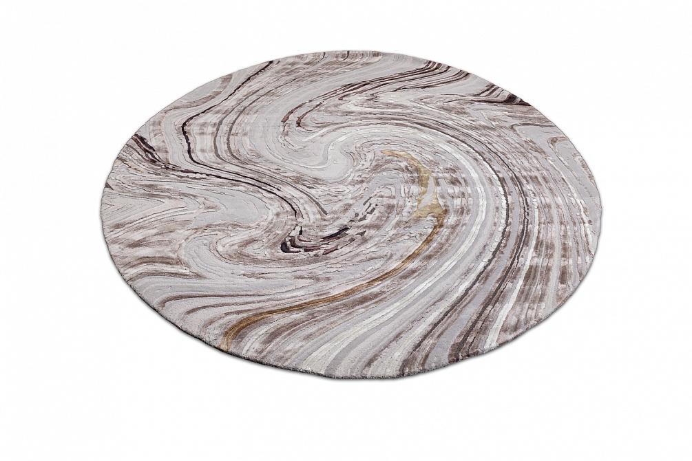 Индийский ковер из шерсти, бамбукового шёлка и хлопка «KUMO» BLK-01