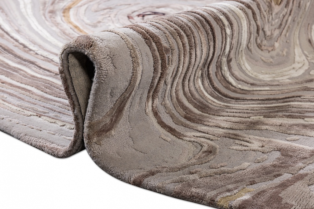 Индийский ковер из шерсти, бамбукового шёлка и хлопка «KUMO» BLK-01