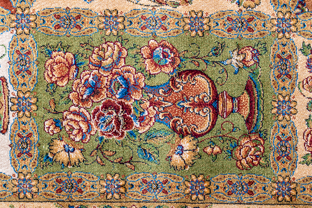 Турецкий ковёр из шёлка и модала «SILK QUM» 9069E-YEL-BGE