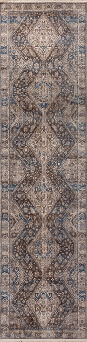 Турецкий ковер из полиэфирного шёлка «MYSTIC» 0658A-NAVY-BRN(Runner) 1