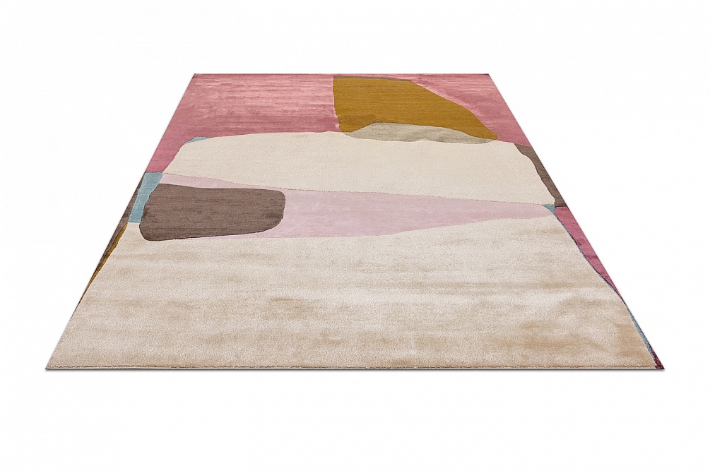 Индийский ковер из шерсти, шёлка и эвкалиптового шёлка «TECTONIC» D1-C5